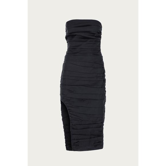 NEW ZEYNEP ARCAY strapless ruched midi dress in black - Picture 2 of 5